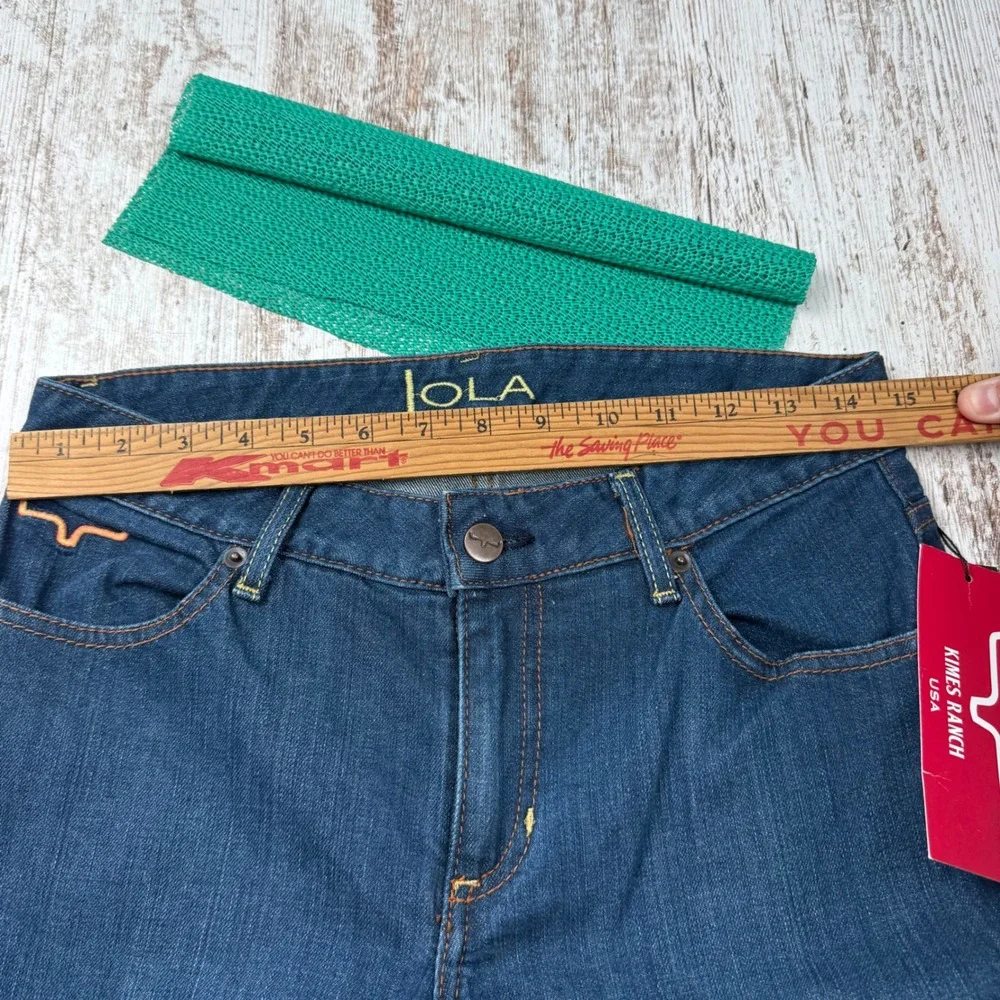 Kimes Ranch Lola Jeans Womens 4/30 Dark Wash Flare Leg Frayed Hem Western Denim